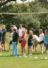 Photo showing children lining up for activities at one of the annual summer camps run by the Children’s Burns Club.